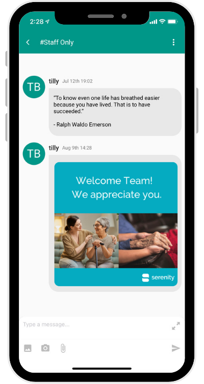 Welcome staff HIPAA-compliant communication